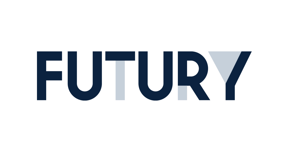Futury company logo with stylized letters and a gray triangle in the letter Y.