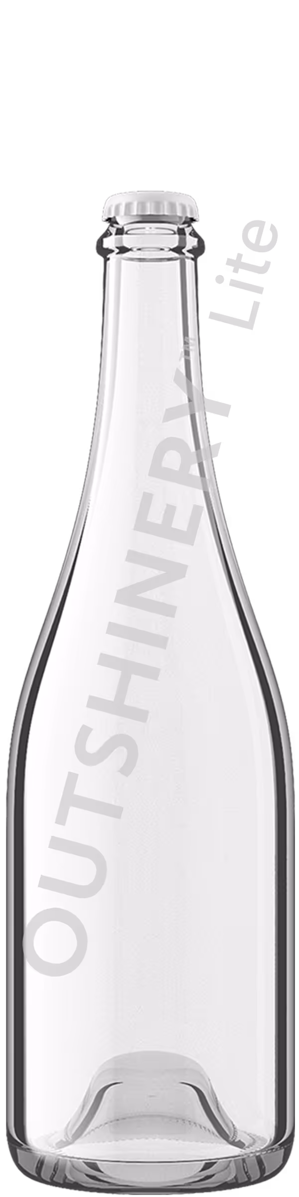 Straight Eco Sparkling with crown cap — eco sparkling bottle render.