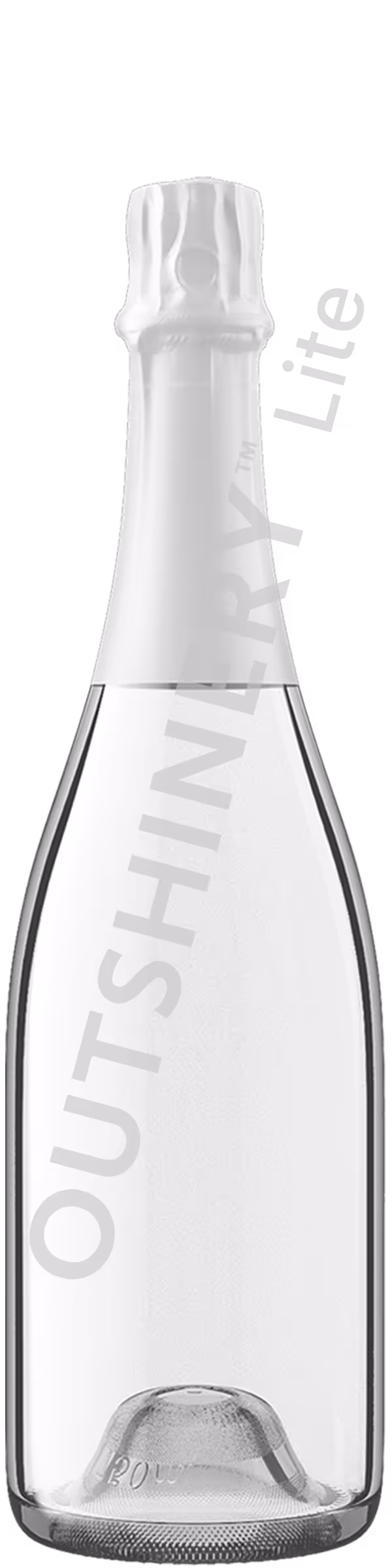 Straight Sparkling with champagne hood — sparkling wine bottle render