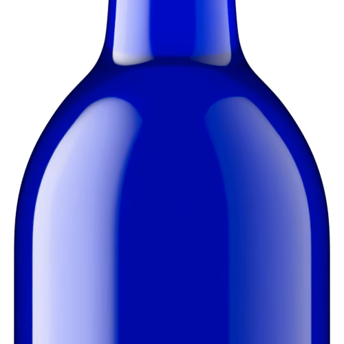 Cobalt blue, vivid blue glass that stands out on shelf