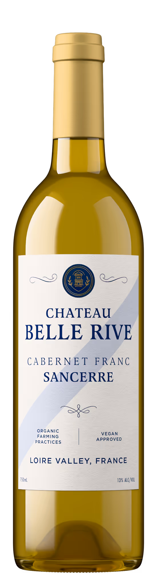 A sleek, modern bottle of French Cabernet Franc from Sancerre, beautifully captured by Outshinery Lite.