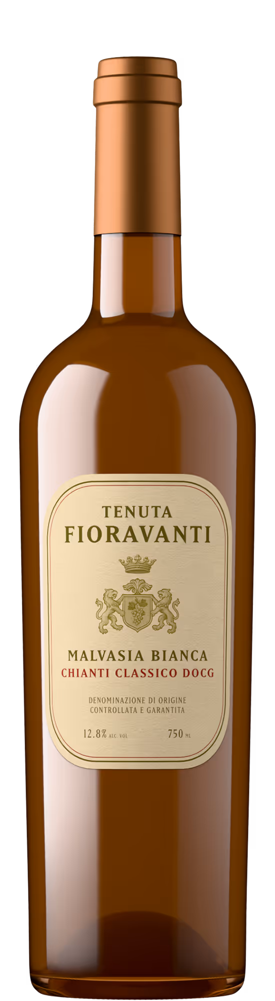 A bottle of Malvasia Bianca from Italy, elegantly presented in a classic Bordeaux Claret-style bottle.
