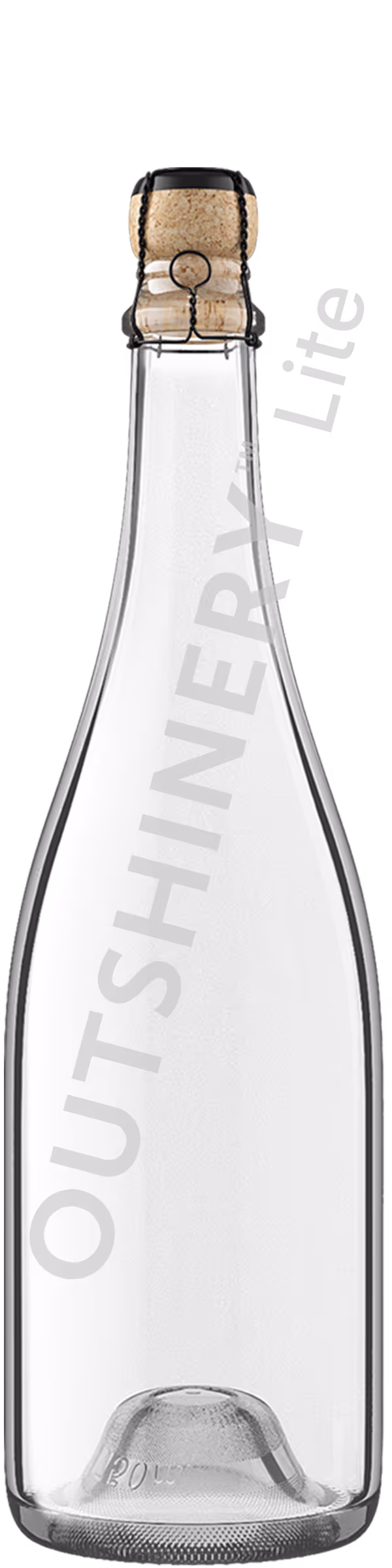 Straight Sparkling with cork and muselet cage — sparkling wine bottle render