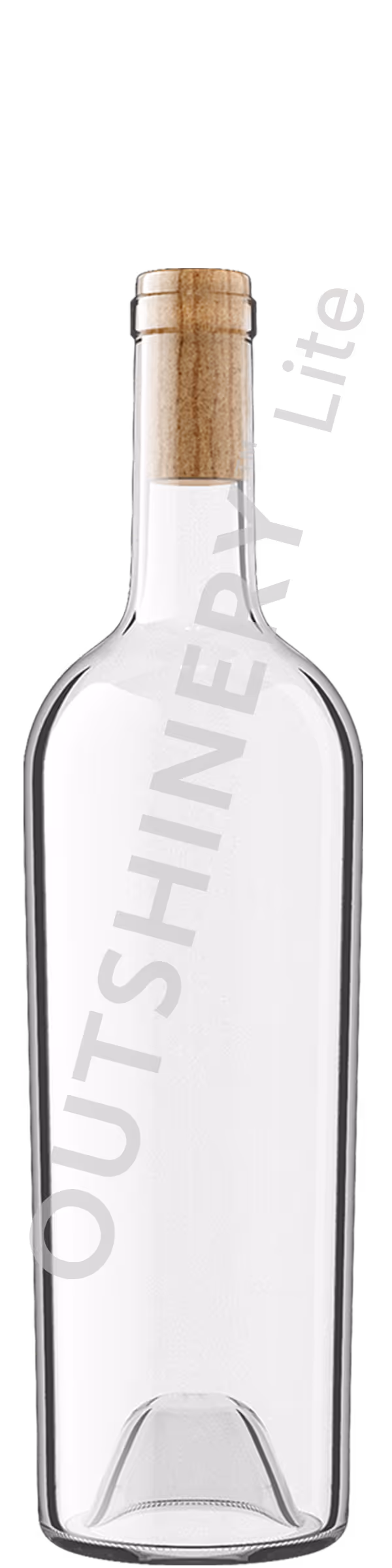 Straight Stock Claret with cork — Bordeaux bottle render.