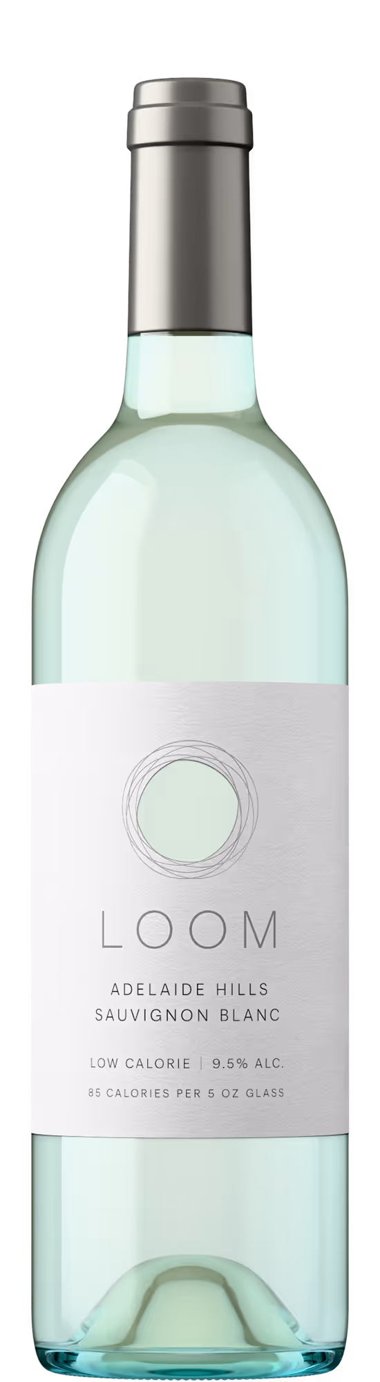 A low-calorie Sauvignon Blanc presented in a sleek Bordeaux-style aqua glass bottle, crafted in New Zealand. The label features a unique perforation, offering a glimpse of the elegant glass beneath.