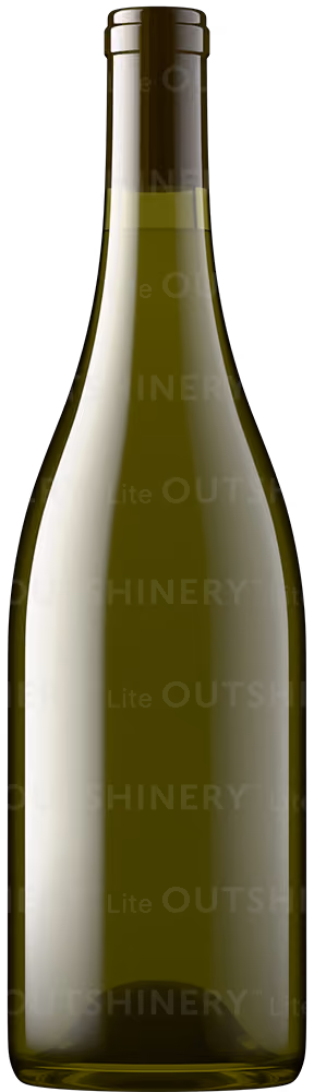 Wine bottle shot in antique green glass with lemon green liquid, showing glass and wine color combination in Outshinery Lite