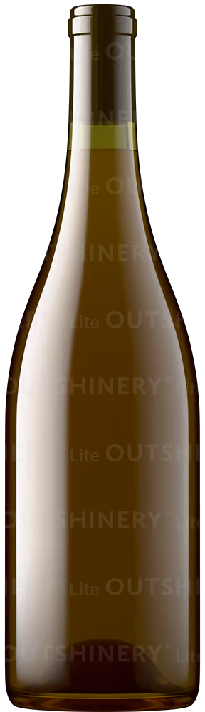 Wine bottle shot in antique green glass with light amber liquid, showing glass and wine color combination in Outshinery Lite