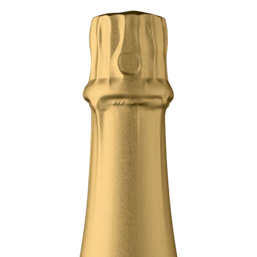 Sparkling foil gold tin capsule finish for wine bottle customization in Outshinery Lite