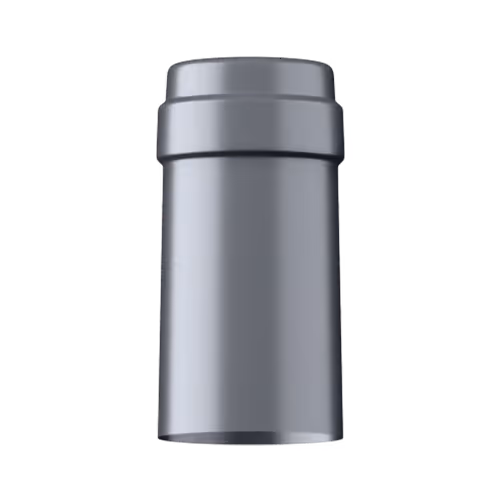 Shiny pewter tin capsule finish for wine bottle customization in Outshinery Lite