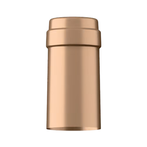 Shiny bronze tin capsule finish for wine bottle customization in Outshinery Lite