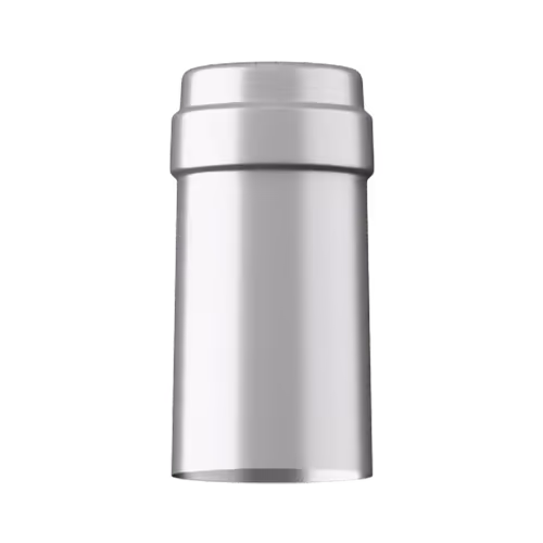 Shiny silver tin capsule finish for wine bottle customization in Outshinery Lite