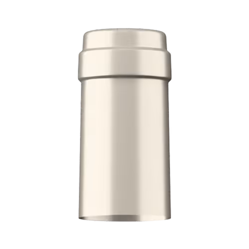 Shiny cream tin capsule finish for wine bottle customization in Outshinery Lite