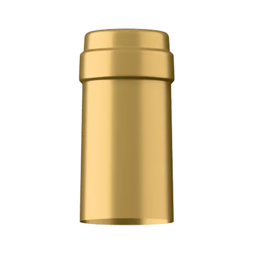 Shiny gold tin capsule finish for wine bottle customization in Outshinery Lite