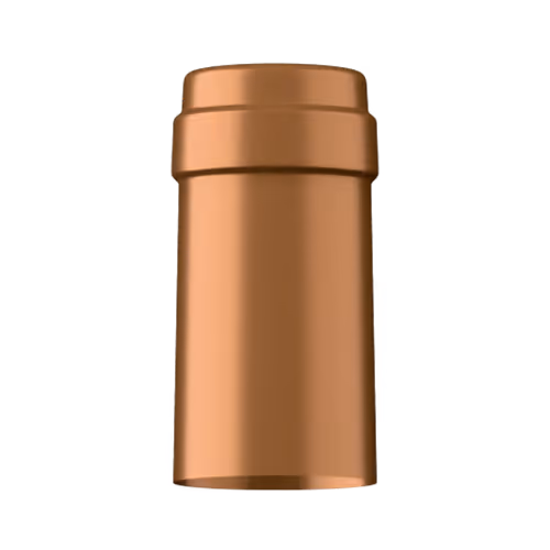 Shiny copper tin capsule finish for wine bottle customization in Outshinery Lite
