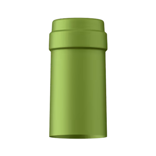 Satin apple green tin capsule finish for wine bottle customization in Outshinery Lite