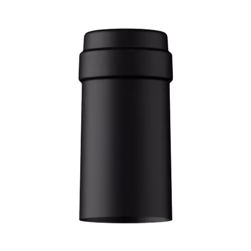 Satin black tin capsule finish for wine bottle customization in Outshinery Lite