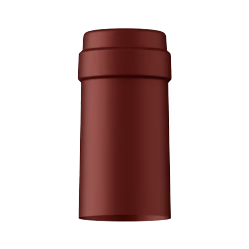 Satin burgundy tin capsule finish for wine bottle customization in Outshinery Lite