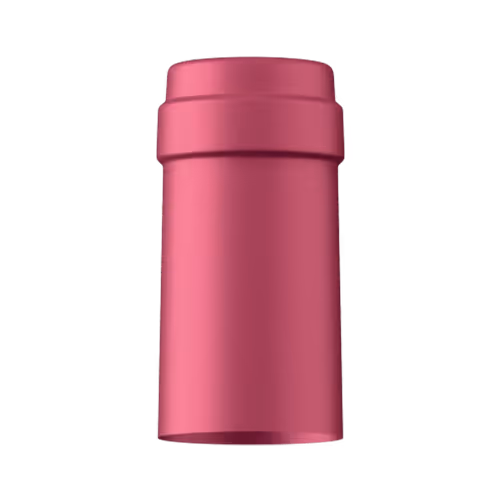 Satin dusty rose tin capsule finish for wine bottle customization in Outshinery Lite