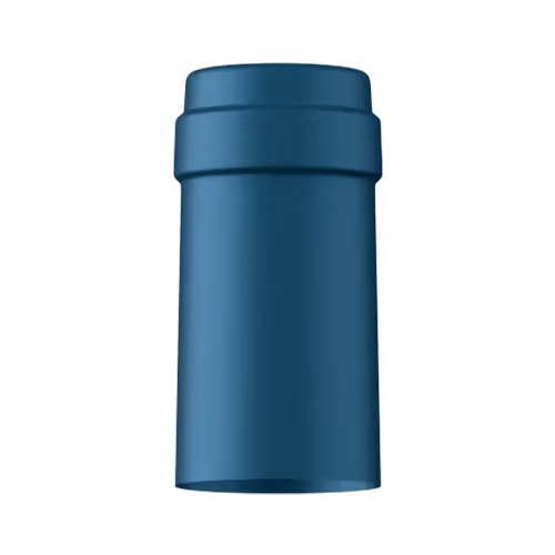 Satin deep teal tin capsule finish for wine bottle customization in Outshinery Lite