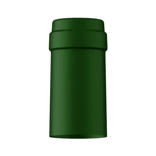 Satin forest green tin capsule finish for wine bottle customization in Outshinery Lite