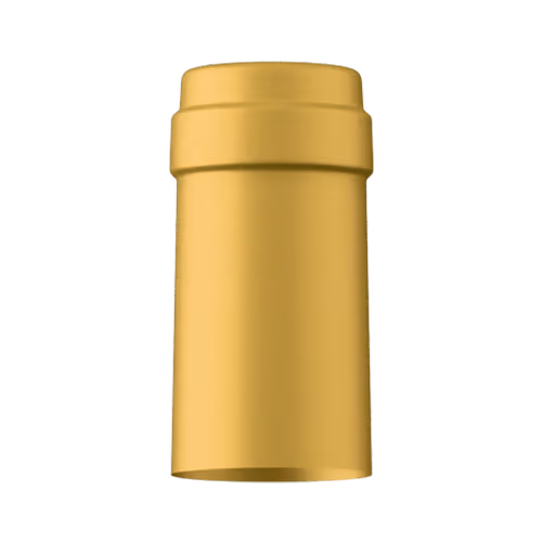 Satin golden yellow tin capsule finish for wine bottle customization in Outshinery Lite