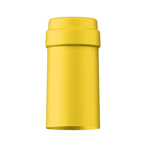 Satin lemon yellow tin capsule finish for wine bottle customization in Outshinery Lite