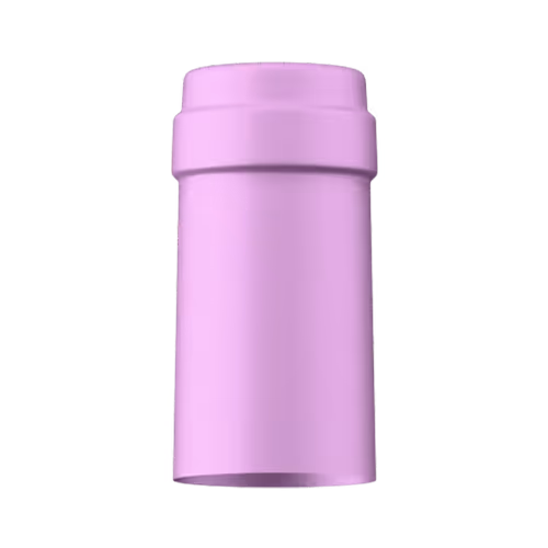 Satin light lilac tin capsule finish for wine bottle customization in Outshinery Lite