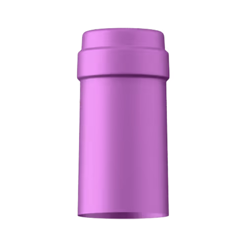 Satin lilac tin capsule finish for wine bottle customization in Outshinery Lite