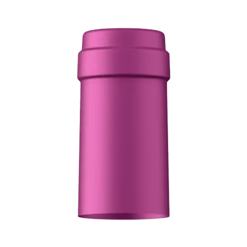 Satin magenta tin capsule finish for wine bottle customization in Outshinery Lite