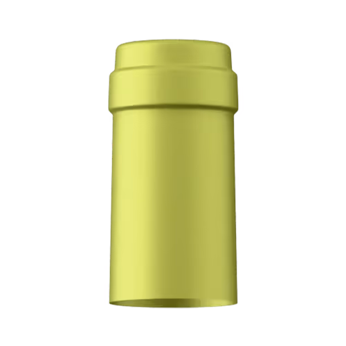 Satin lime green tin capsule finish for wine bottle customization in Outshinery Lite