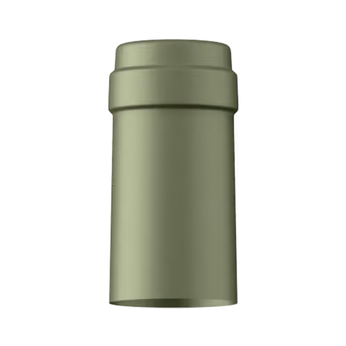 Satin sage green tin capsule finish for wine bottle customization in Outshinery Lite