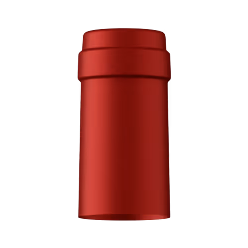 Satin crimson tin capsule finish for wine bottle customization in Outshinery Lite