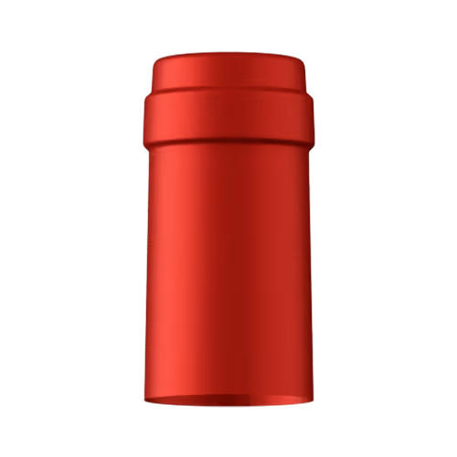 Satin classic red tin capsule finish for wine bottle customization in Outshinery Lite