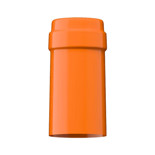 Glossy bright orange PVC capsule finish for wine bottle customization in Outshinery Lite
