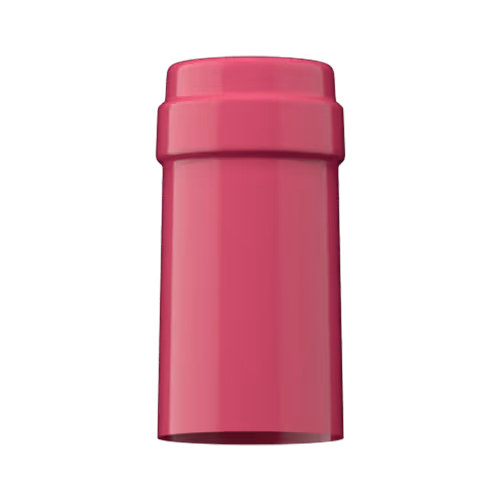 Glossy dusty rose PVC capsule finish for wine bottle customization in Outshinery Lite