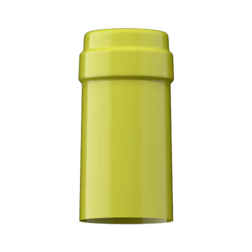 Glossy lime green PVC capsule finish for wine bottle customization in Outshinery Lite