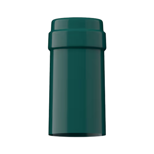 Glossy pine green PVC capsule finish for wine bottle customization in Outshinery Lite