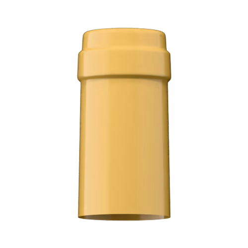 Glossy mustard PVC capsule finish for wine bottle customization in Outshinery Lite