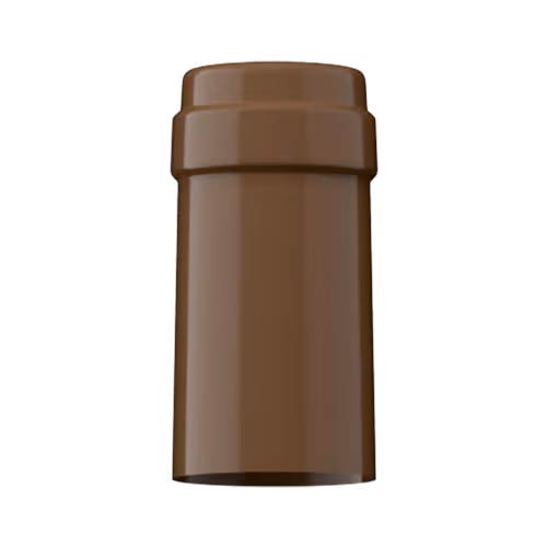 Glossy walnut brown PVC capsule finish for wine bottle customization in Outshinery Lite