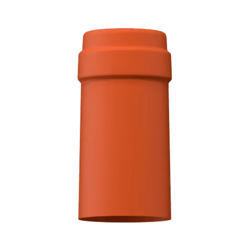 Matte burnt orange tin capsule finish for wine bottle customization in Outshinery Lite