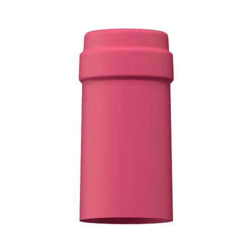 Matte dusty rose tin capsule finish for wine bottle customization in Outshinery Lite