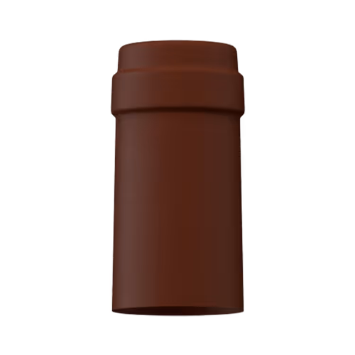 Matte chestnut brown tin capsule finish for wine bottle customization in Outshinery Lite