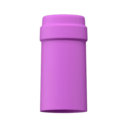 Matte lilac tin capsule finish for wine bottle customization in Outshinery Lite