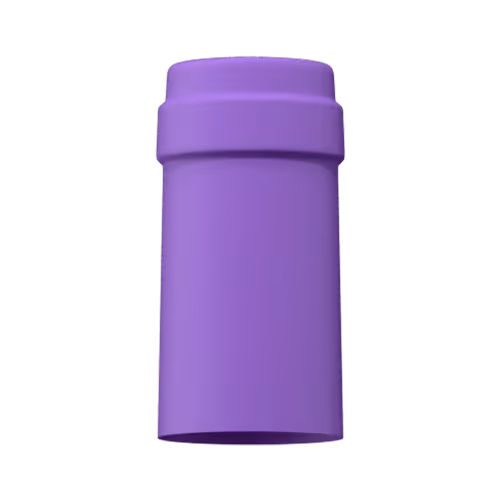 Matte royal purple tin capsule finish for wine bottle customization in Outshinery Lite