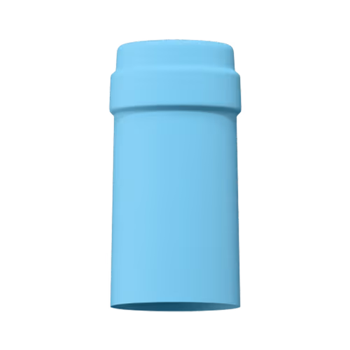 Matte sky blue tin capsule finish for wine bottle customization in Outshinery Lite