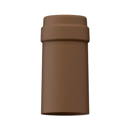 Matte walnut brown tin capsule finish for wine bottle customization in Outshinery Lite