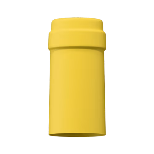Matte wheat yellow tin capsule finish for wine bottle customization in Outshinery Lite