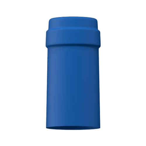 Matte steel blue tin capsule finish for wine bottle customization in Outshinery Lite