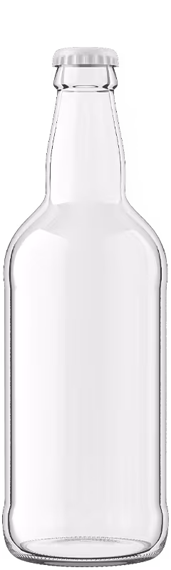 Unlabeled Export 500ml beer bottle with crown cap, bottle shape option in Outshinery Lite