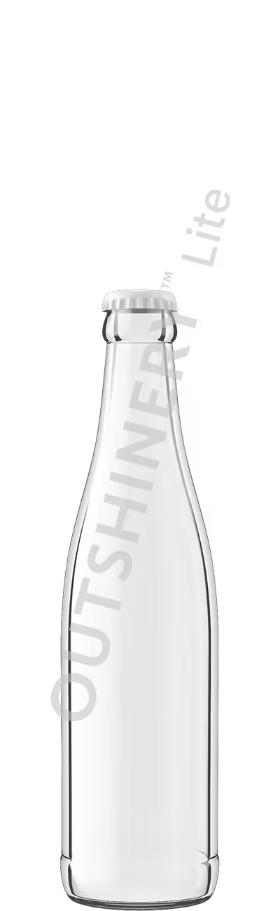 Pilsner 341ml beer bottle with crown cap, beer bottle render in Outshinery Lite library